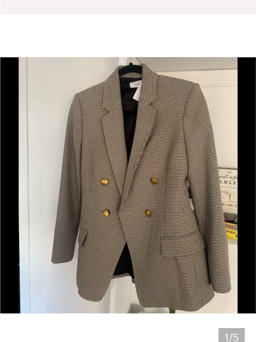 ALC Sedgwick Houndstooth Double Breasted Blazer size 12